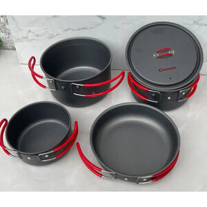 Coghlan's 1824 Hard Anodized Aluminum Frying Pan Lid Silicone Family Cook Set